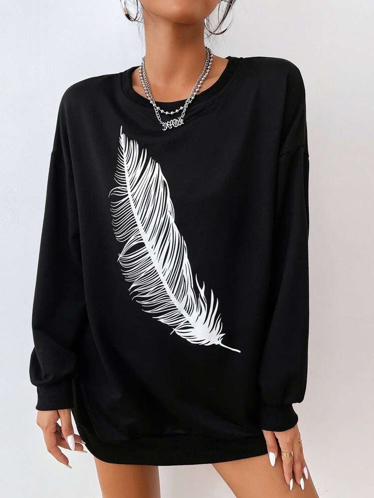 Tribal Long Round Neck Oversized Women Clothing 193