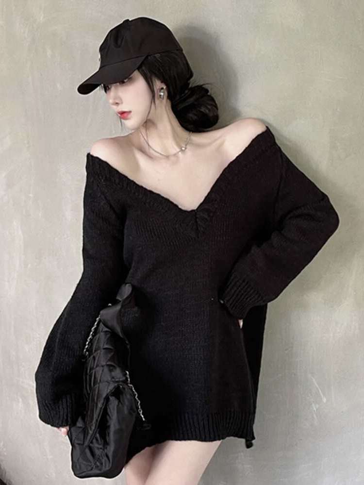 V neck Long Sleeve  Women Clothing 4402