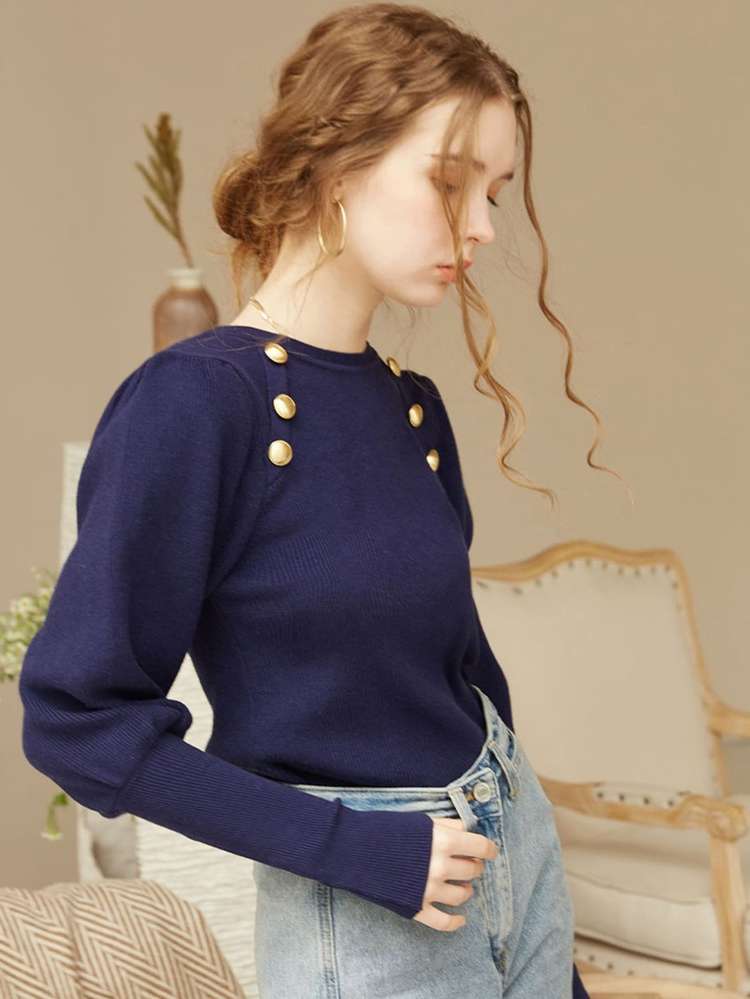  Round Neck Regular Women Sweaters 579