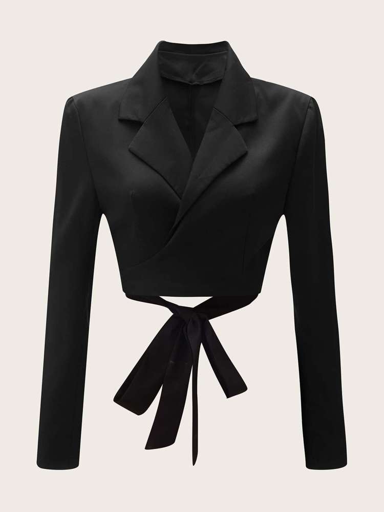  Long Sleeve Lapel Knot Women Clothing 647