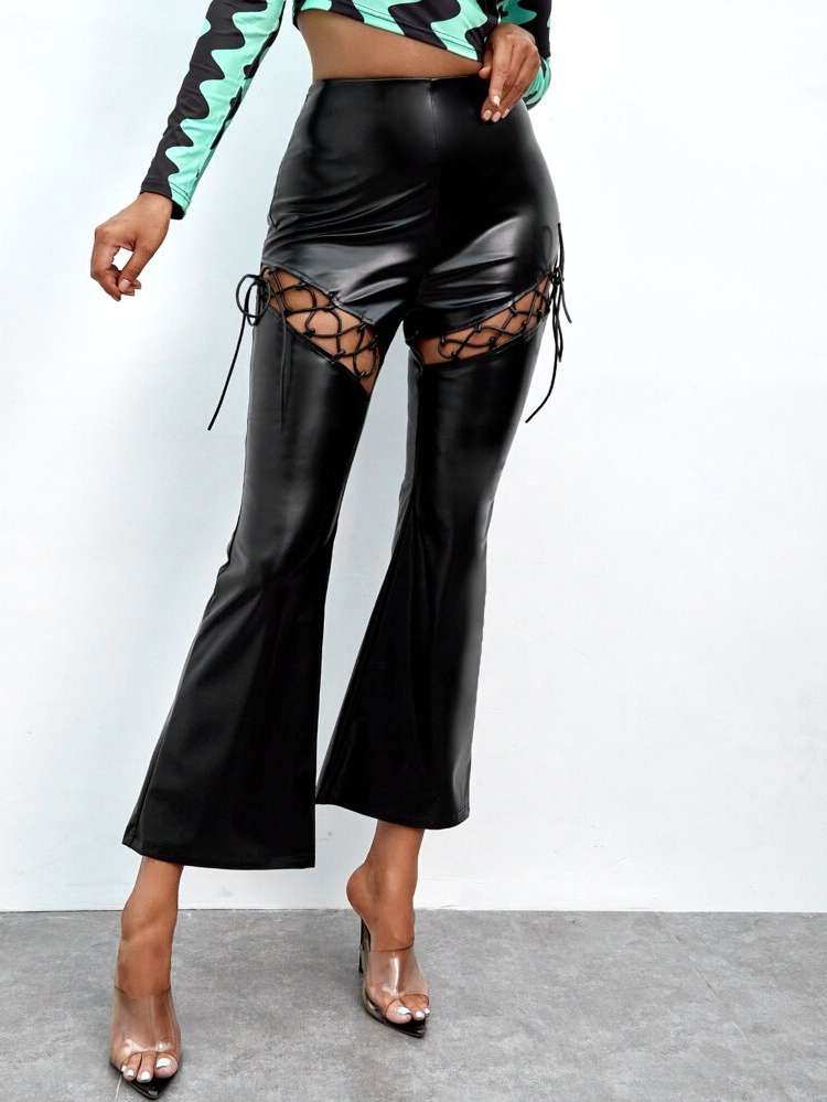  Plain Regular Fit Black Women Bottoms 898