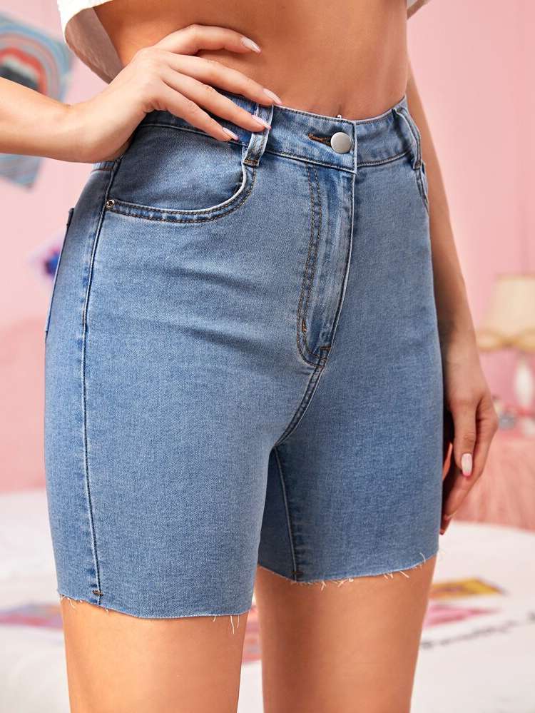 Raw Hem  Women Denim Shorts 4611