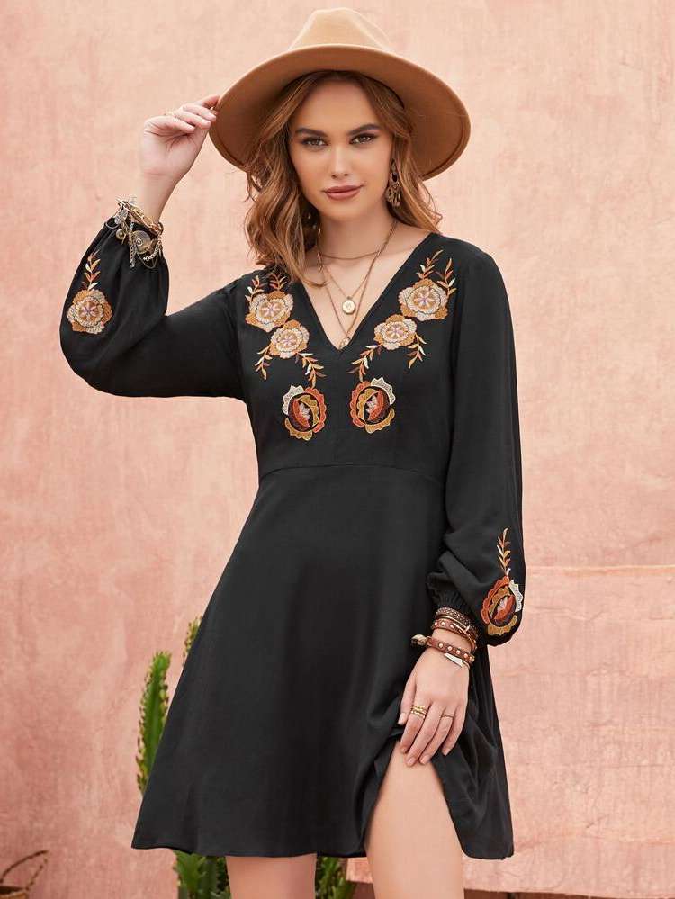  Short Long Sleeve Embroidery Women Clothing 5667