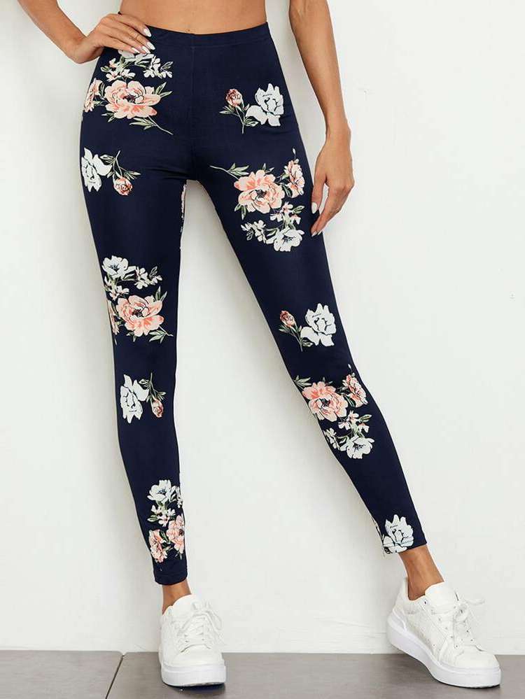  Floral Cropped Women Leggings 708