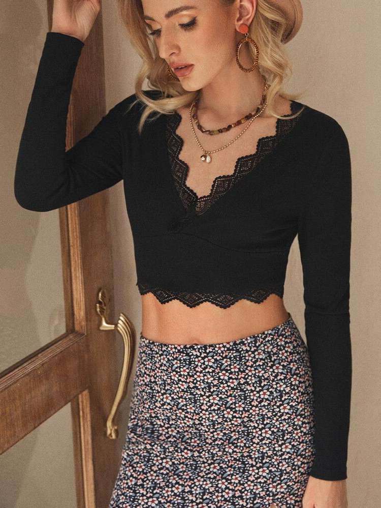  Casual Slim Fit Crop Women Tops 9335