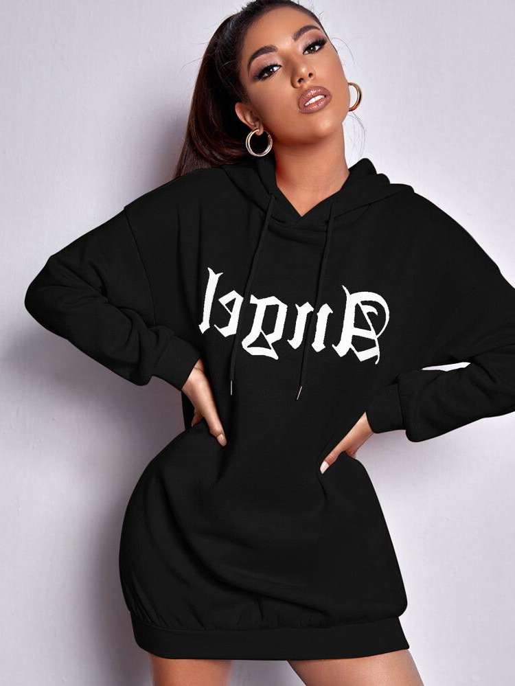 Regular Fit Long Sleeve Letter Sporty Women Sweatshirts 499