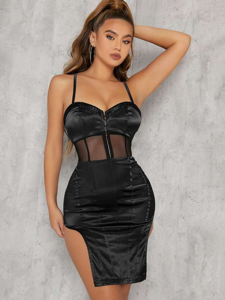  Sexy Spaghetti Strap Black Women Dresses 133