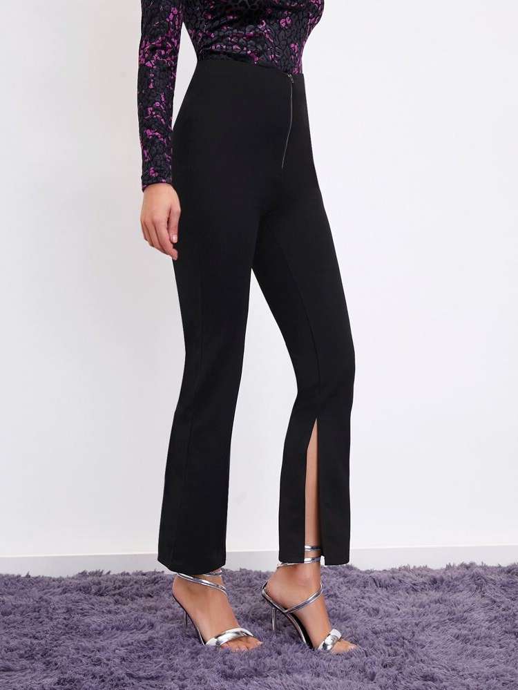  Black Plain Long Women Pants 320