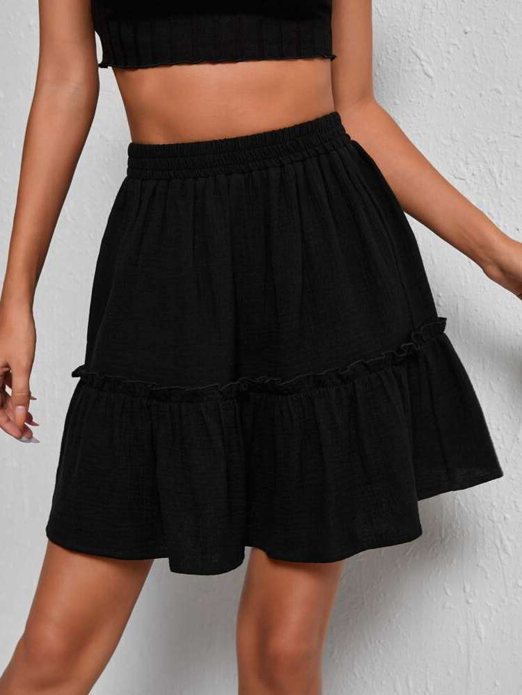 Black Plain Short Women Clothing 70