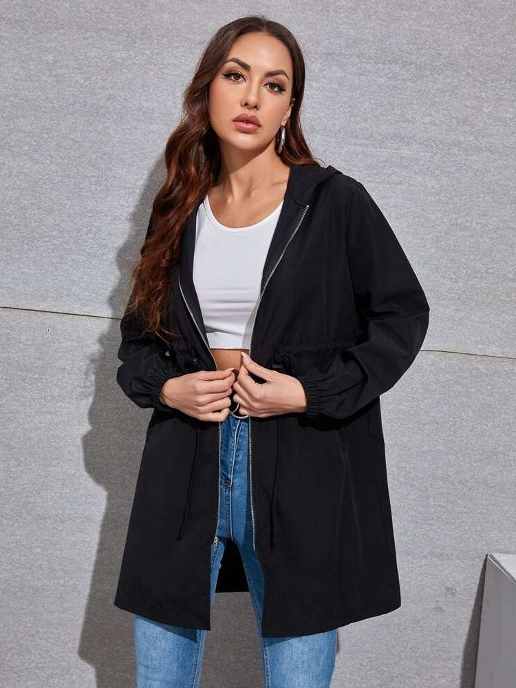  Short Casual Plain Women Coats 414