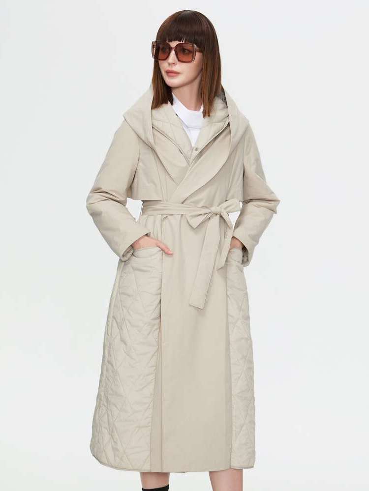  Plain Regular Fit Midi Women Winter Coats 4622