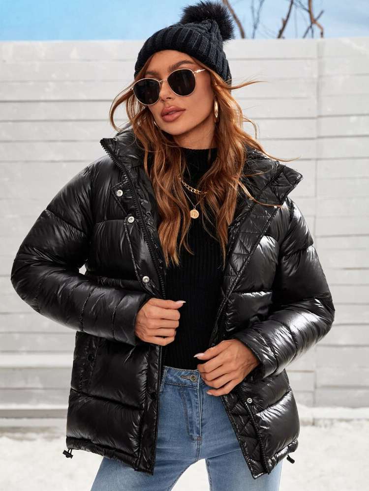Regular Zipper Regular Fit Women Winter Coats 9826