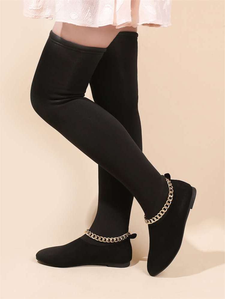  Black Chain Women Fashion Boots 6575