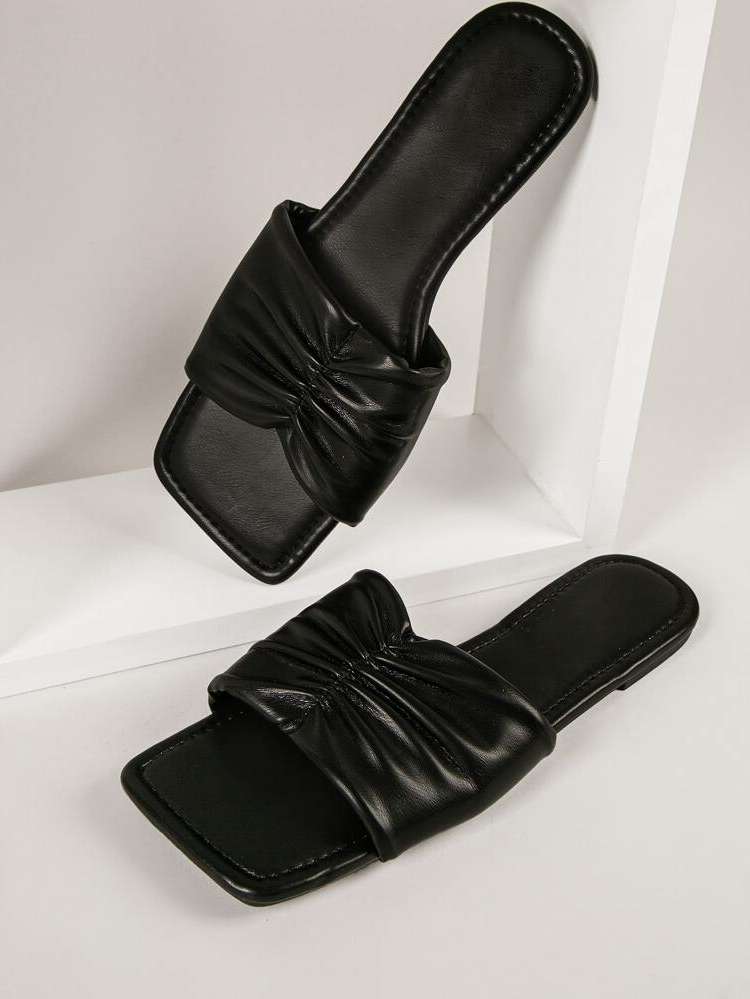 Black  Plain Women Shoes 6530