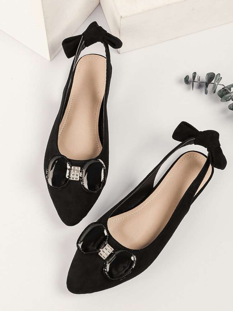  Fashionable Bow Black Women Shoes 9842