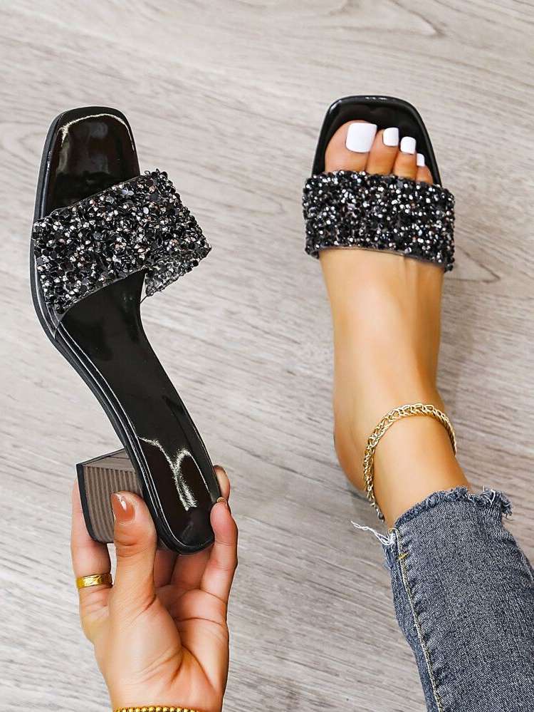  Black Glamorous Women Heeled Sandals 1068