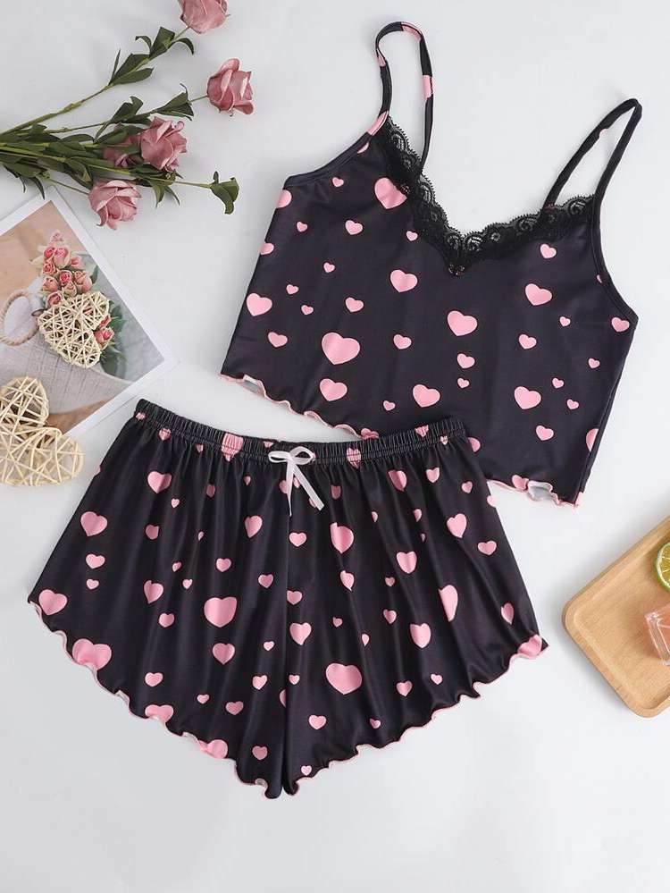  Black Sleeveless Cute Underwear  Sleepwear 4674