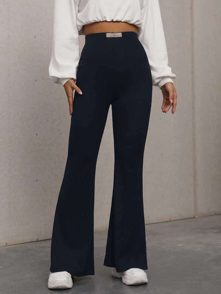 Long Regular Fit Patched Women Pants 6322