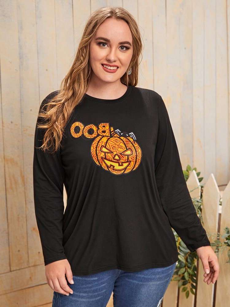 Casual Halloween Long Sleeve Regular Women Plus Clothing 316