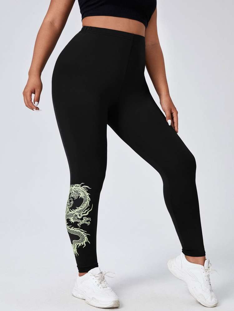 Skinny Long Black Plus Size Bottoms 7842