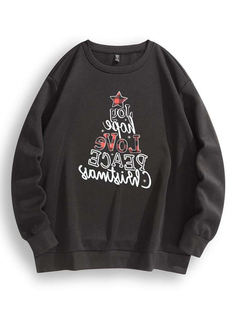 Regular Fit Christmas Plus Size Sweatshirts 40