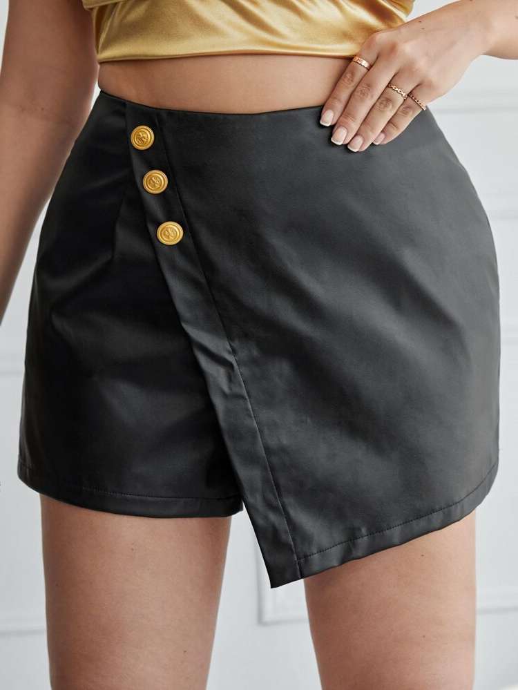 Regular Fit Plain Plus Size Shorts 3601