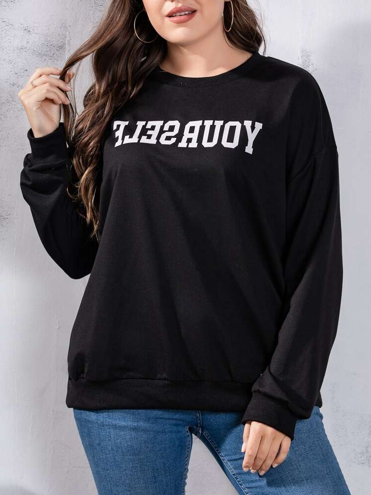 Round Neck Casual Oversized Plus Size Sweatshirts 8101