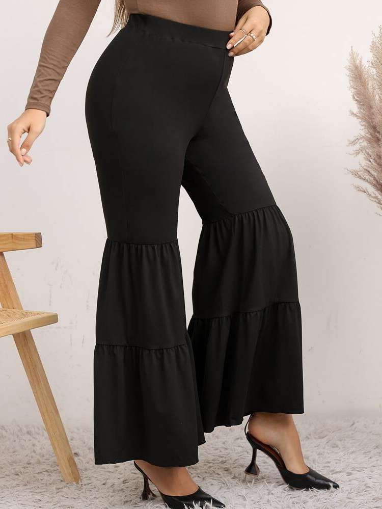  Plain Ruffle Plus Size Bottoms 3132