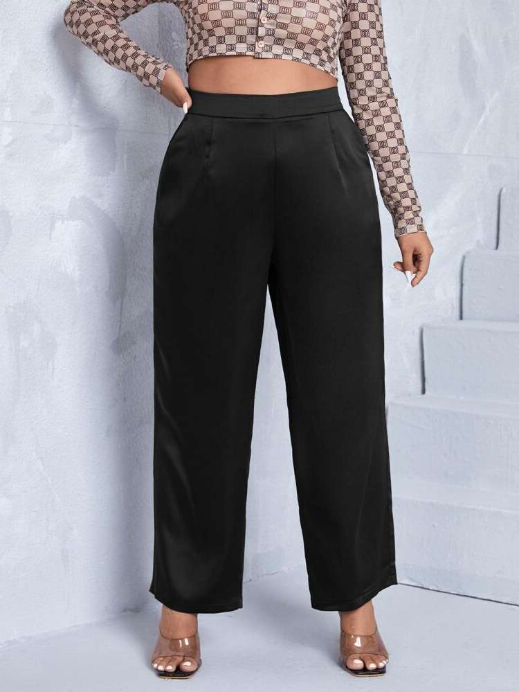  Black Regular Fit Elegant Women Plus Clothing 733