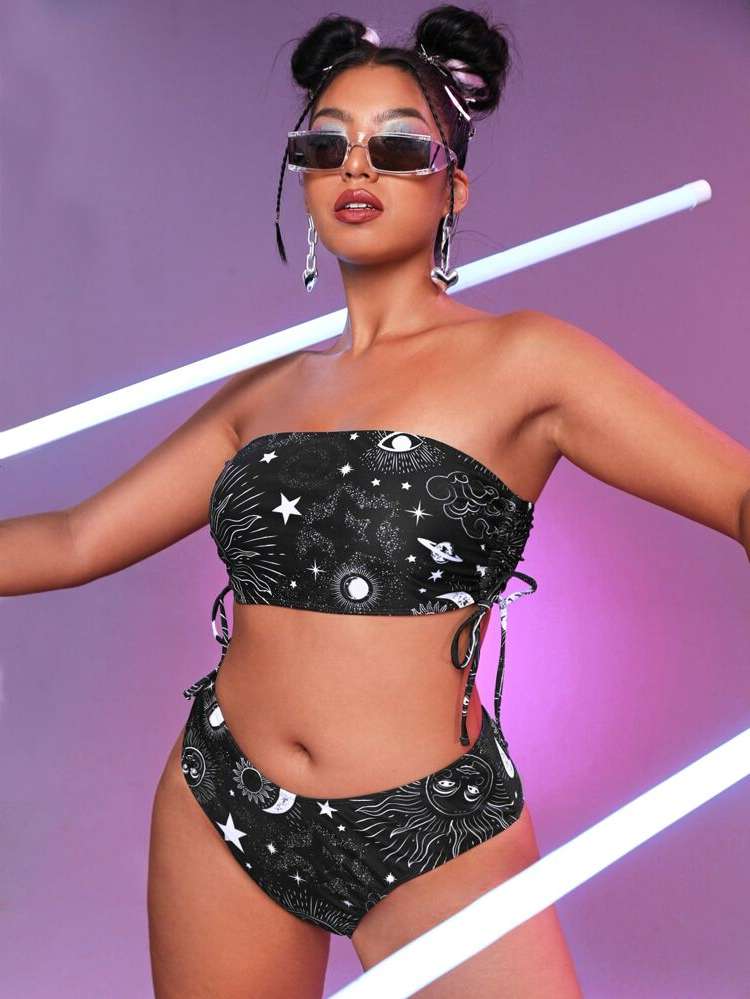  Boho Cartoon Plus Size Swimwear 908