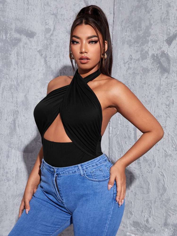  Backless Sexy Plus Size Bodysuits 3204