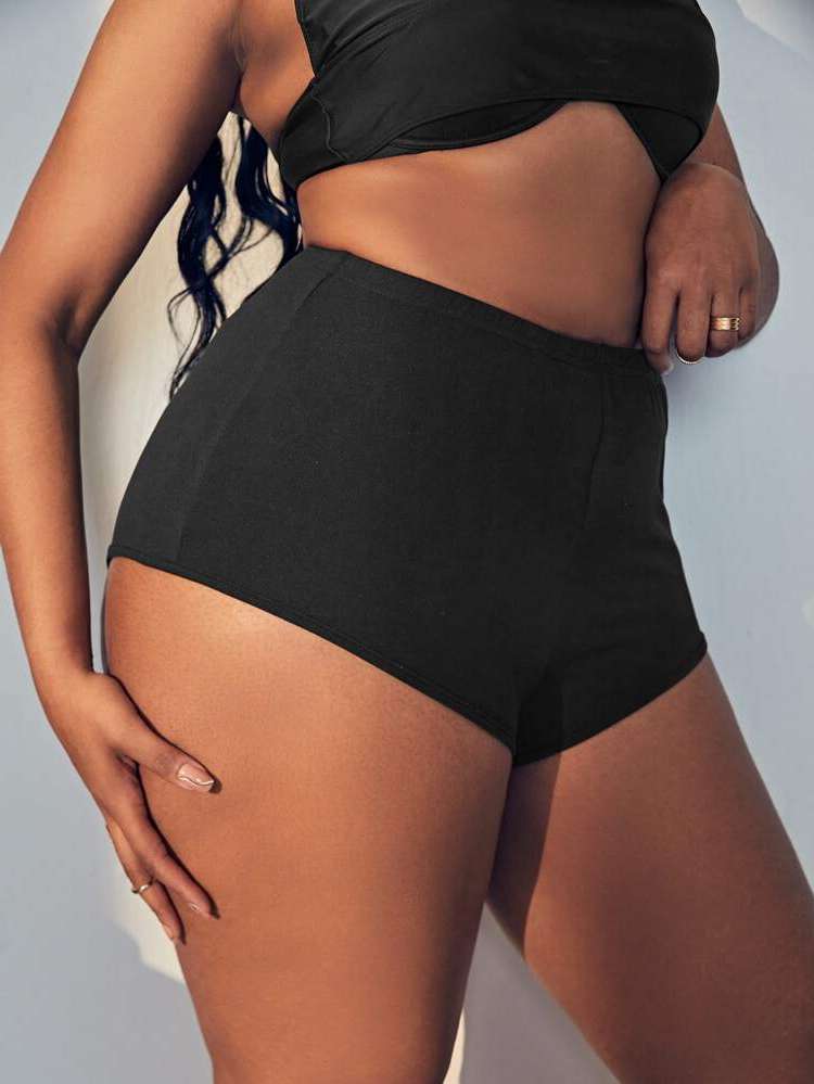   Black Plus Size Bottoms 9755