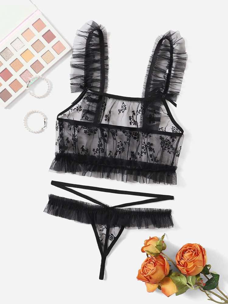  Floral Sheer Women Sexy Lingerie 8625