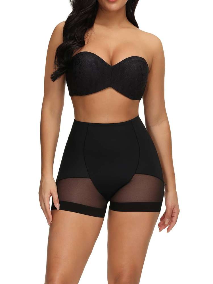 Contrast Mesh Black Women Intimates 1591