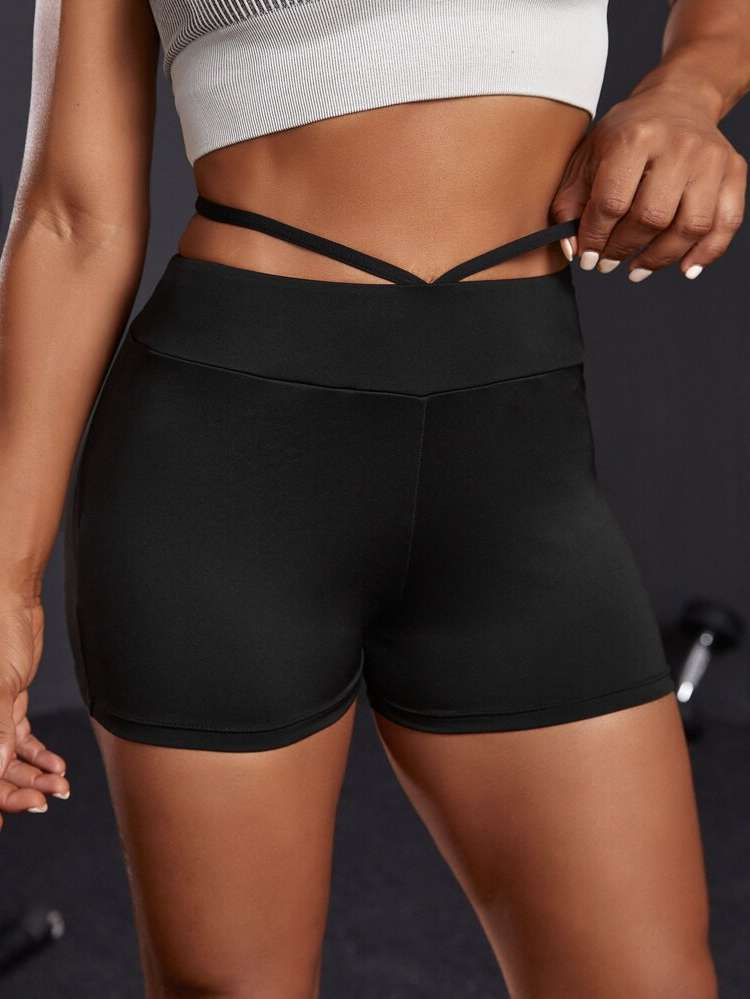 Black Plain  Women Activewear 116