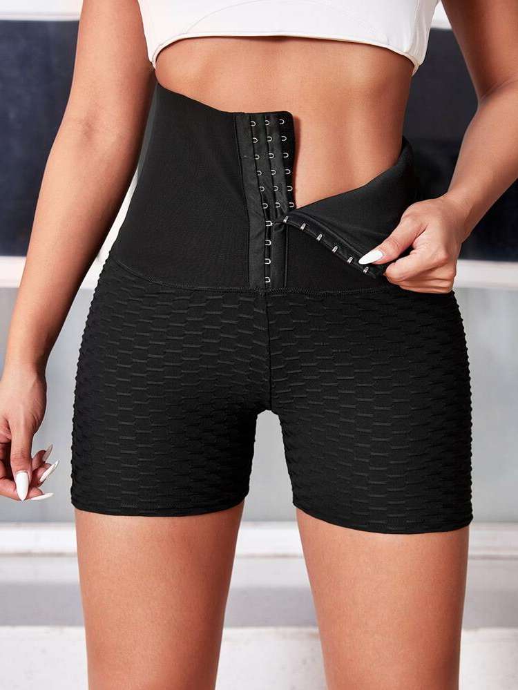 Black Plain  Women Sports Shorts 232