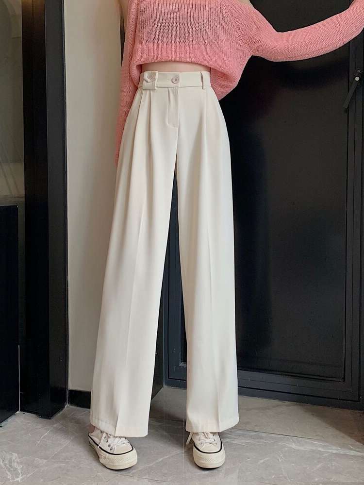  Loose Button Women Suit Pants 2910