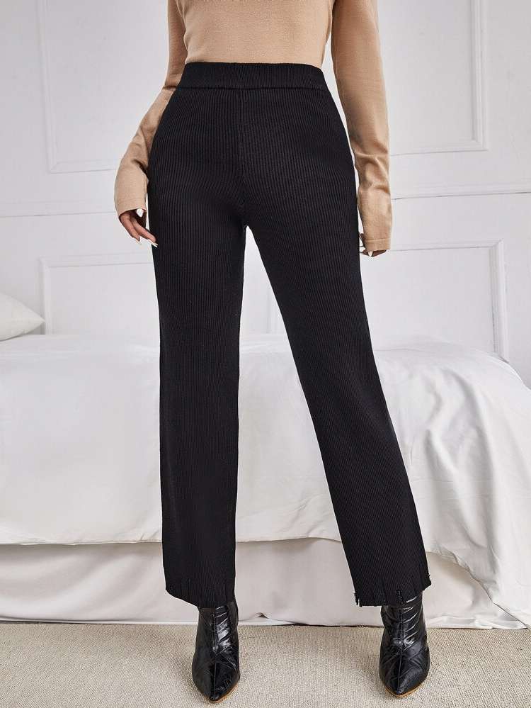 Plain Long Regular Fit Women Sweater Pants 9030