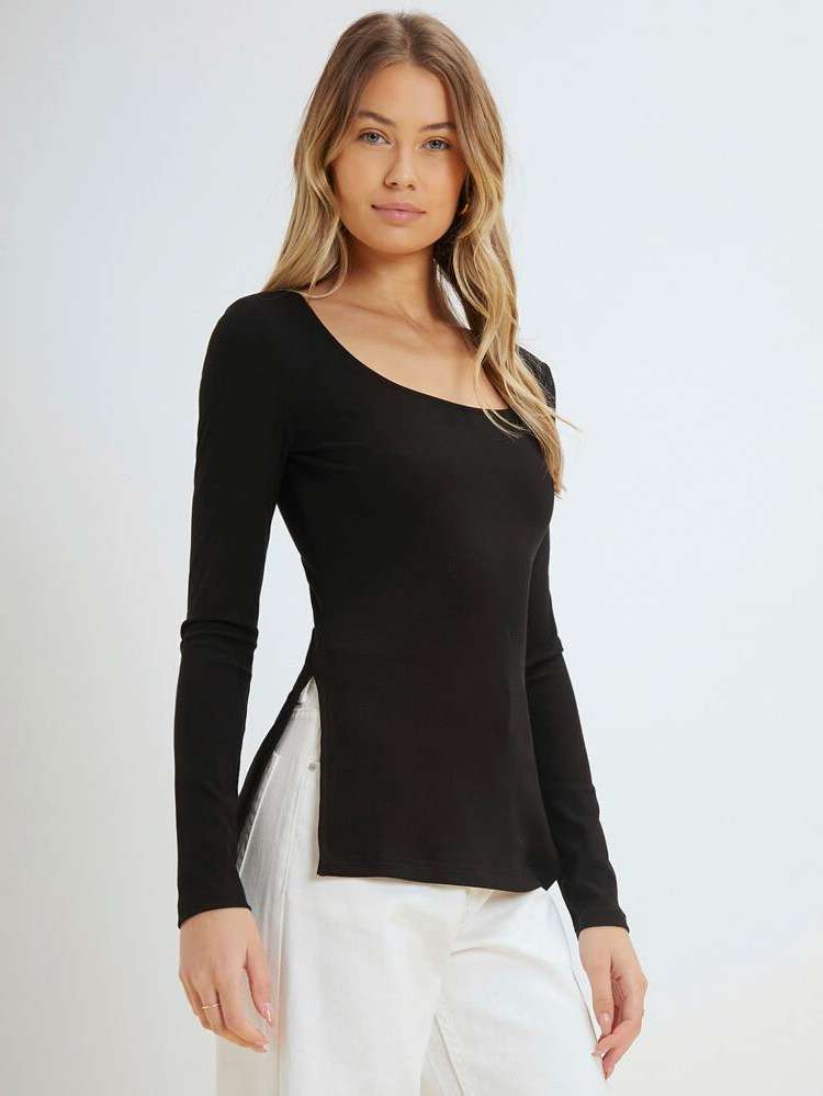 Casual  Black Women Tops, Blouses  Tee 3518