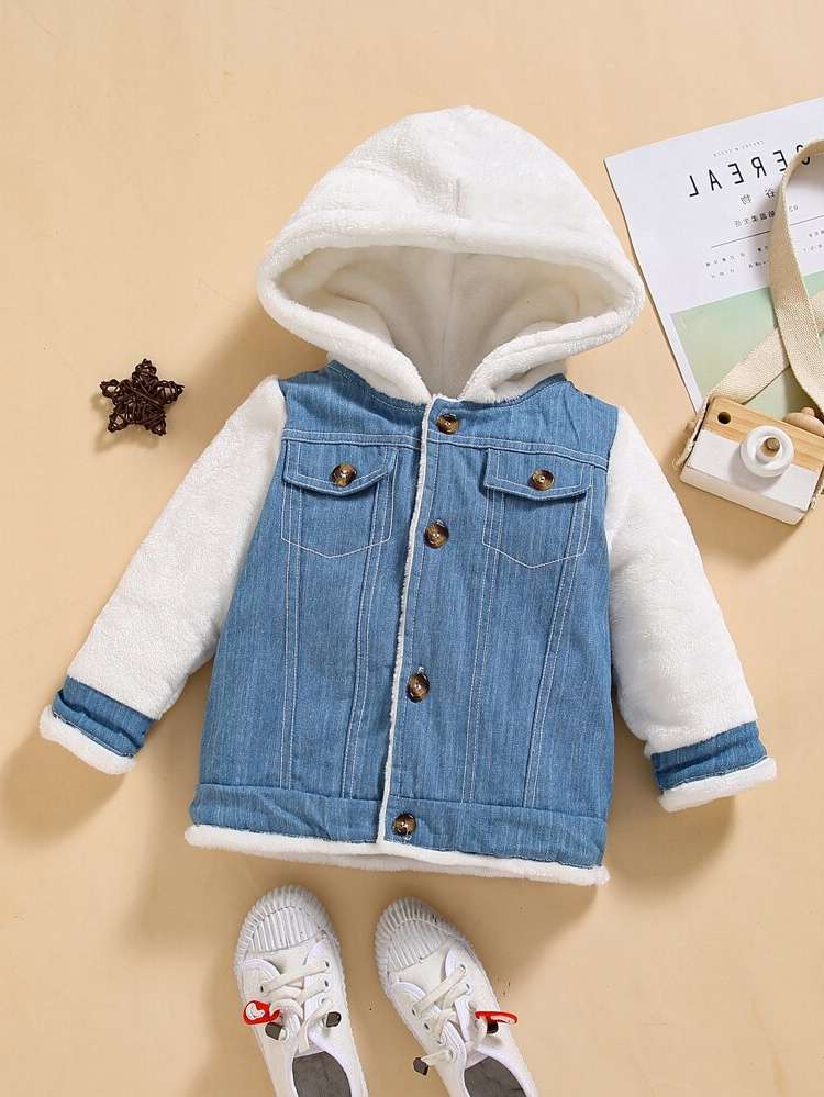 Hooded Regular Colorblock Baby Jackets  Coats 6675