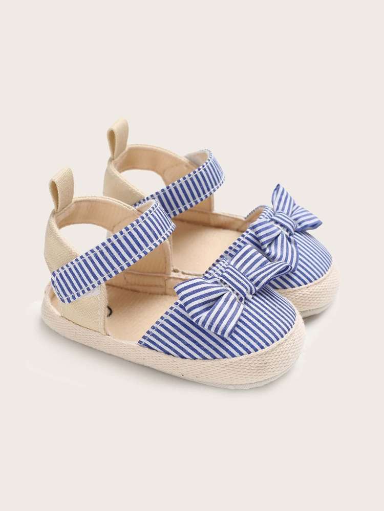 Striped Blue and White Baby Flats 6565