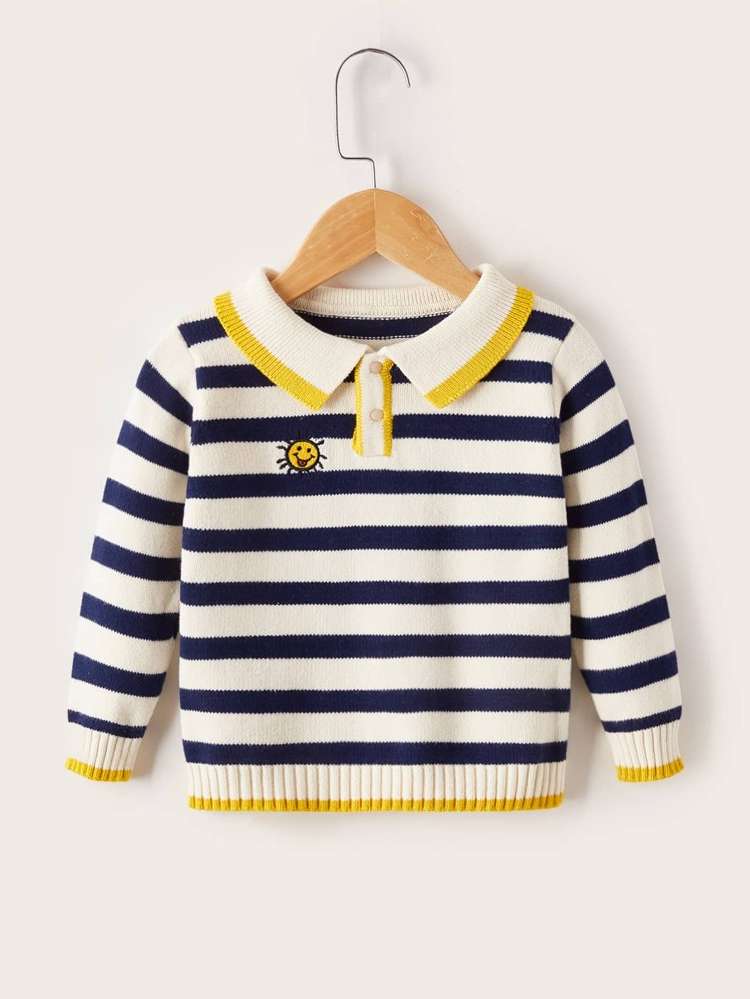 Button Striped Regular Fit Regular Baby Knitwear 1647