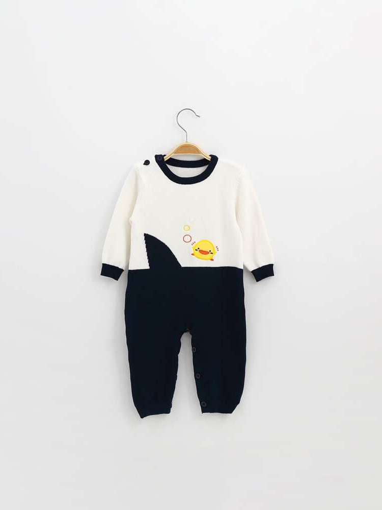 Long Cartoon Regular Fit Baby Sweater Onesies 2414