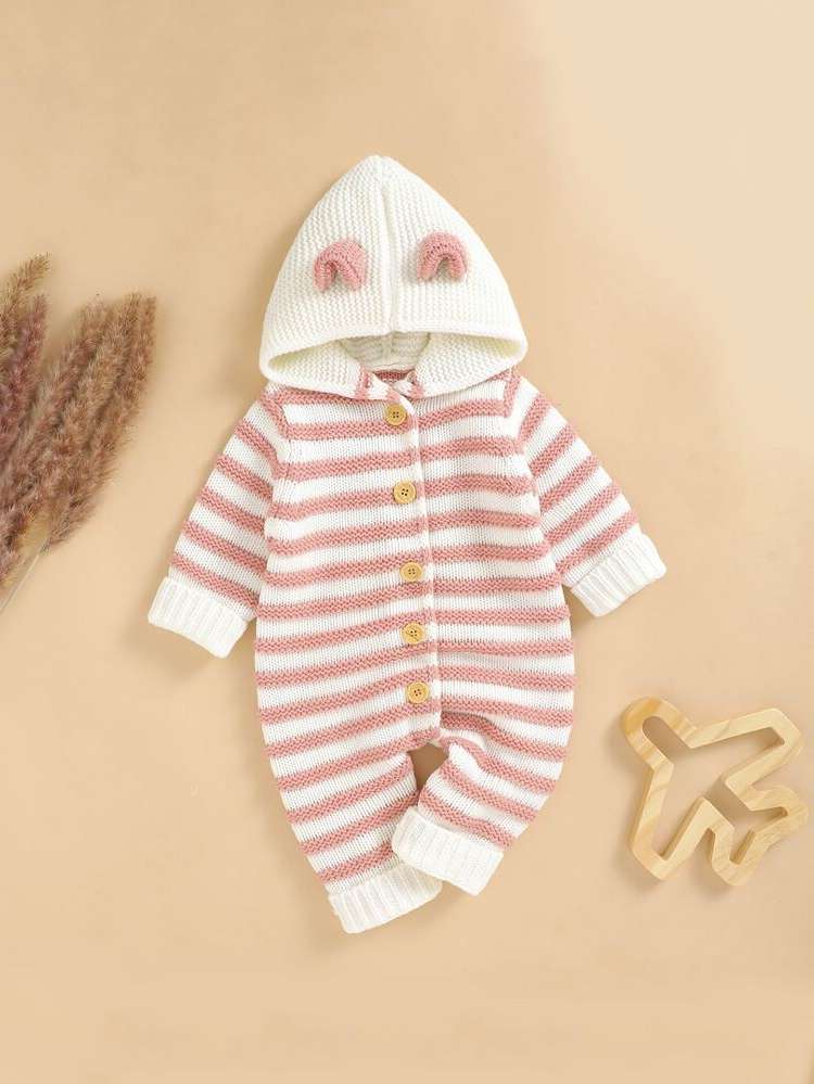  Regular Fit Long Sleeve Hooded Baby Sweater Onesies 8069