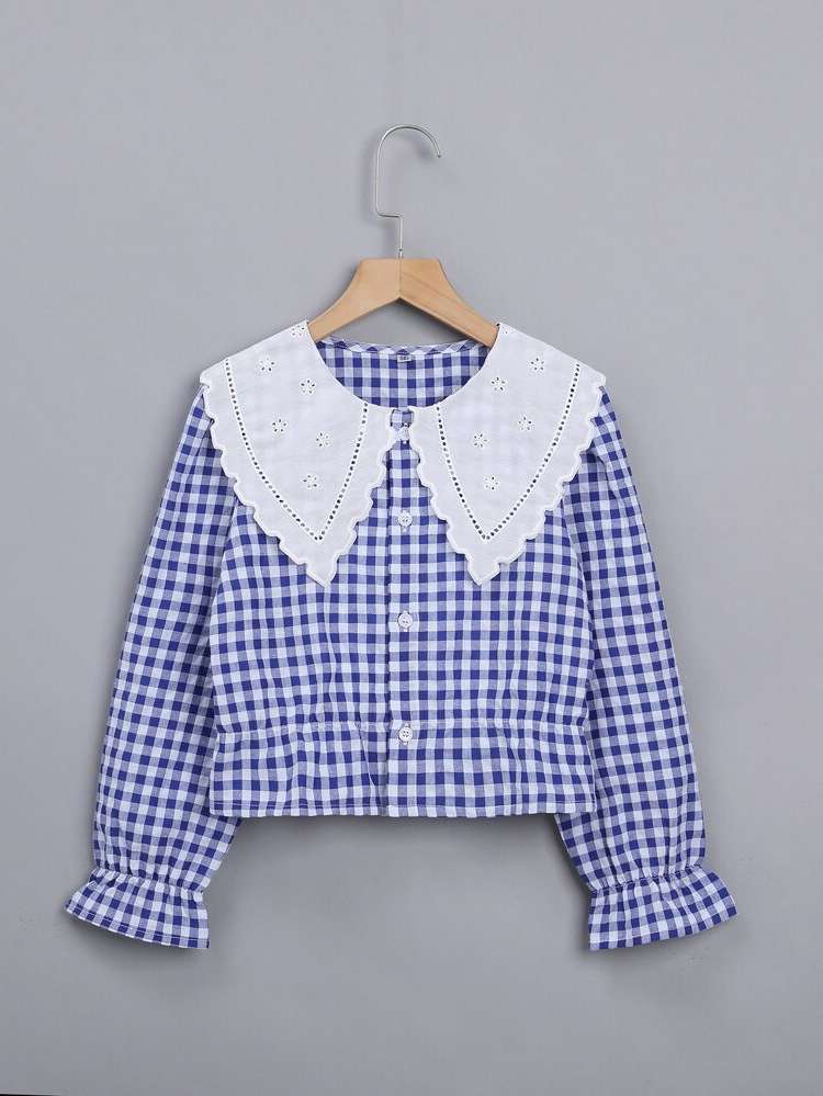 Peter Pan Collar  Regular Fit Girls Clothing 4044