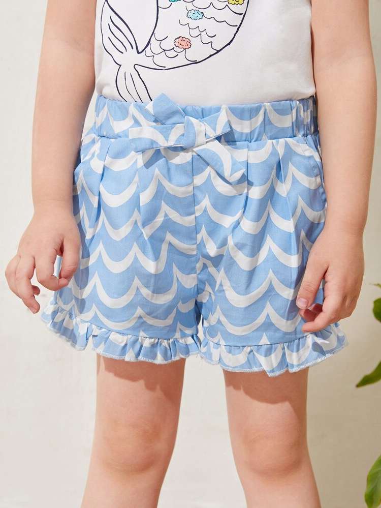 Blue and White Boho All Over Print Kids Clothing 1660