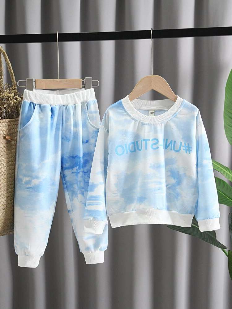 Blue and White Long Sleeve Casual Toddler Boys Clothing 3306