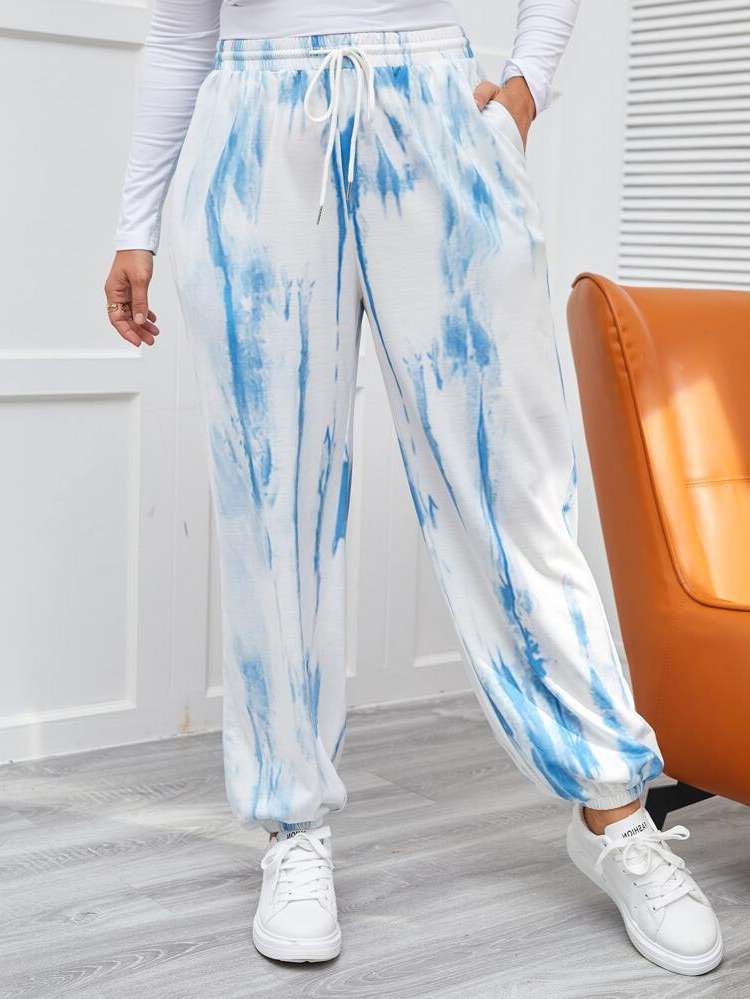 Tie Dye Long Plus Size Sweatpants 839