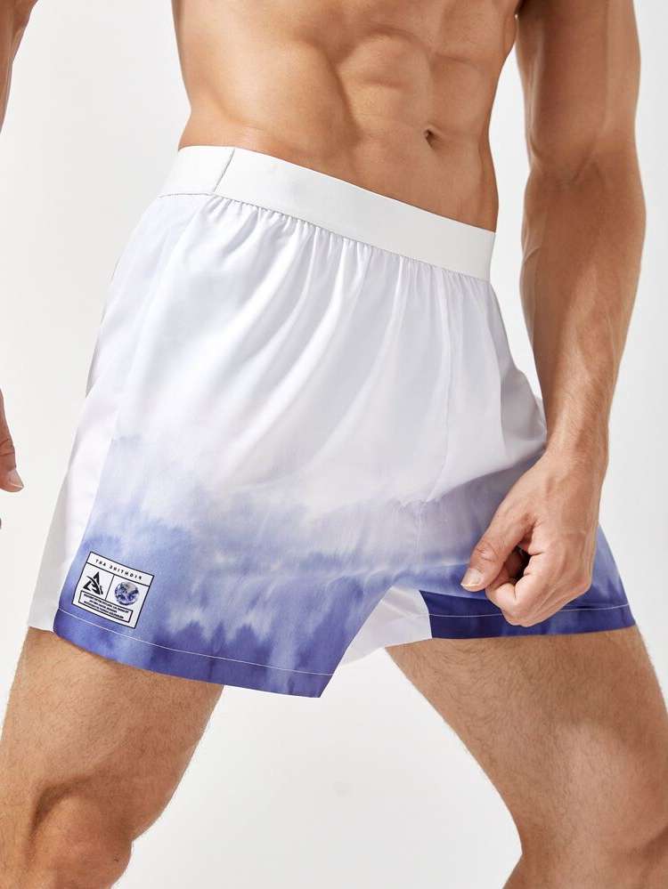 Blue and White  Men Activewear 9584