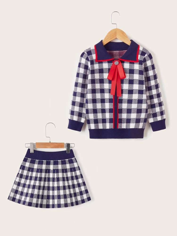 Collar Tie Front  Toddler Girls Clothing 8251